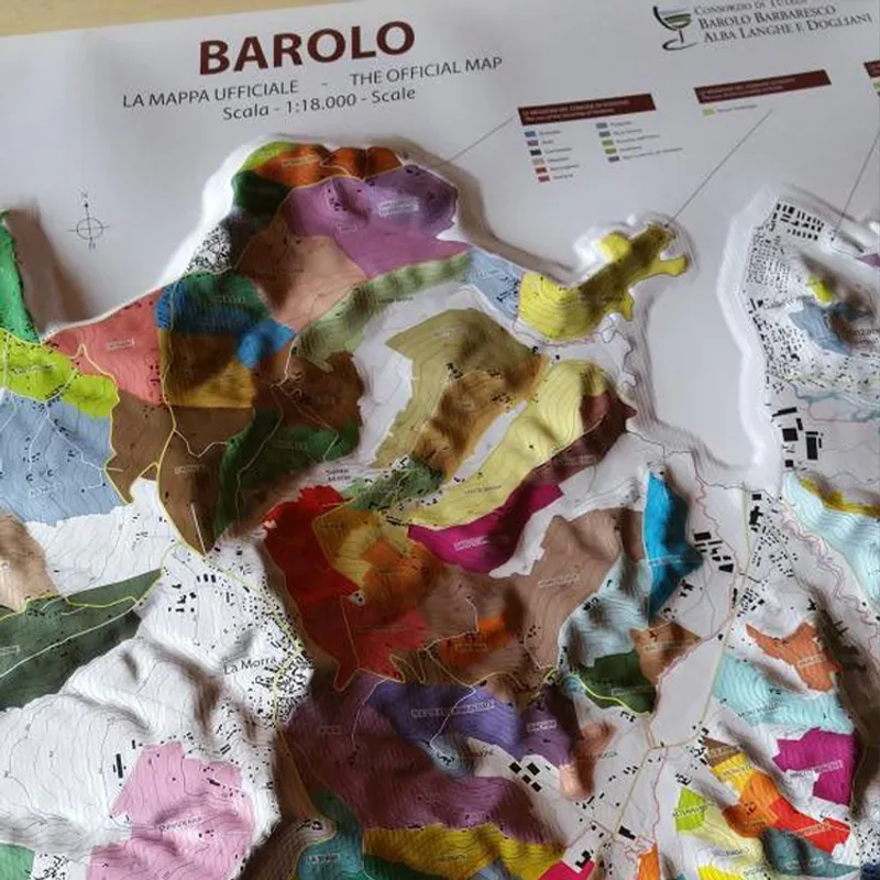 Innrammet 3D kart - Barolo