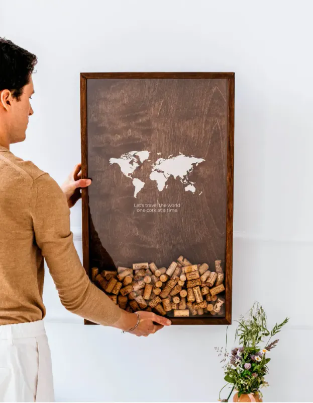 Corkbox Valnøtt Travel m/print (standard)