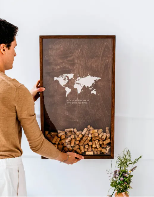 Hovedbilde Corkbox Valnøtt Travel m/print (stor)